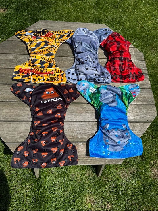 Fluffy Penguin Company Other - Set of 5 Fluffy Penguin Company All-In-One Cloth Diapers